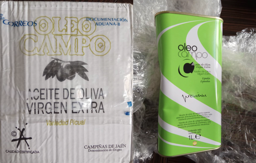 Olive oil from Correos shop package arrived